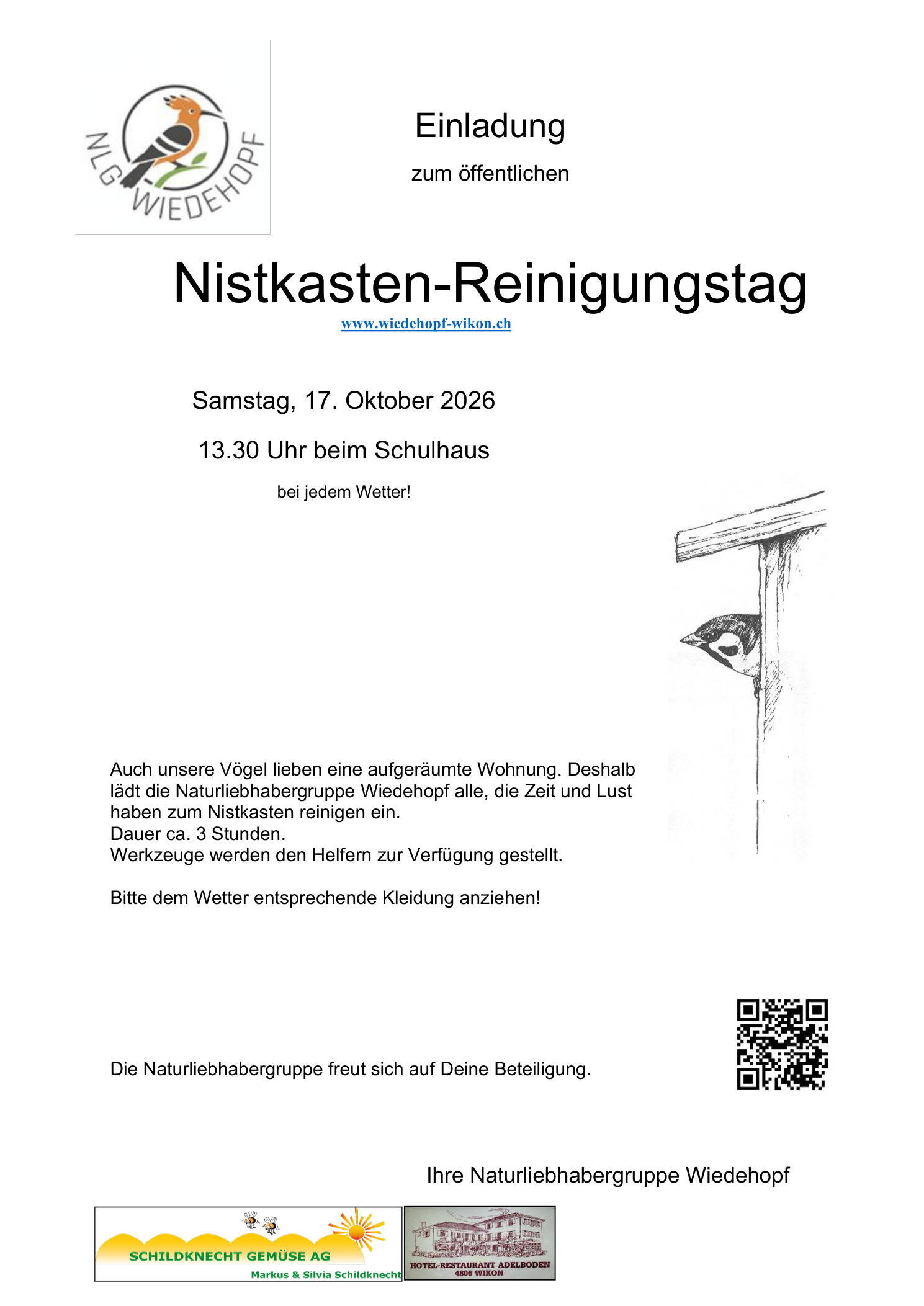 Einladung Nistkasten-Reinigungstag 2026